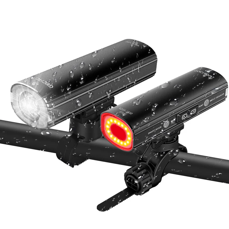 V20S-1500 Bicycle Bike Headlight & Rear Light 2 in 1 