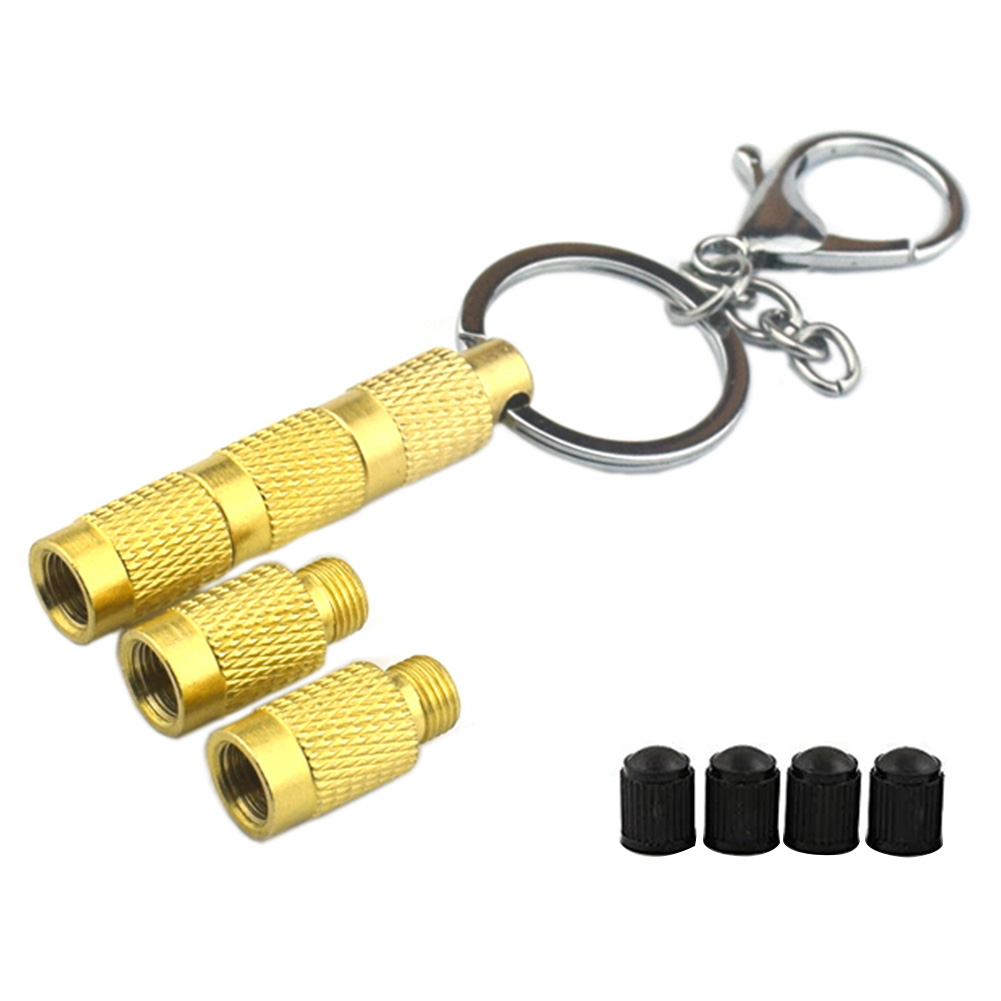 

Off Road Vehicle Tire Air Deflator Brass Tyre Air Down Tool + 4 Valve Caps, 501 Original