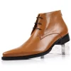 Stylish Mens Lace Up Leather Ankle Dress Boots