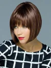 Women Short Brown Straight Bob Wig