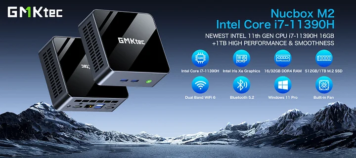 GMKtec Intel 11th Core i7 11390H Mini PC--NucBox M2 329.99 GMKtec Intel 11th Core i7 11390H Mini PC--NucBox M2 329.99