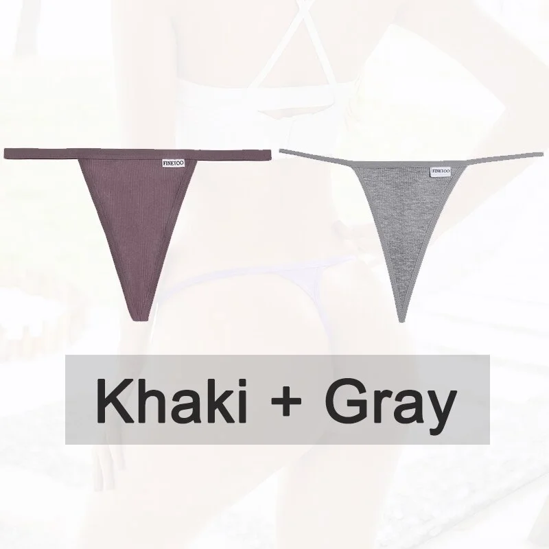 Billionm 2PCS/Set Women Sexy Cotton Panties Solid Color Underwear G-String Hollow Breathable Underpants Female Intimates Lingerie