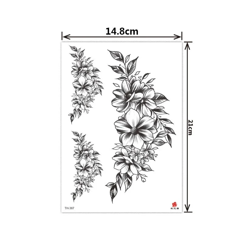 Flower arm tattoo stickers half arm tattoo stickers flower creative tattoo stickers waterproof and durable