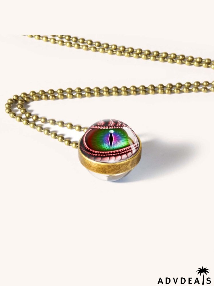 Eye Detail Ball Pendant Necklace