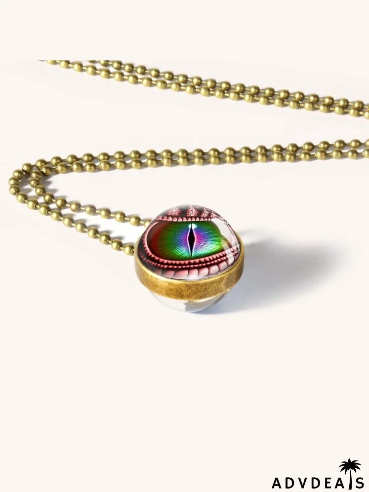 Eye Detail Ball Pendant Necklace