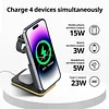 Folding Magnetic Three-In-One Wireless Charger, Detachable Magnetic Mobile Power Bank, 5000mAh Charger Suitable For Apple Magsafe iPhone15Pro iWatch Ultra2 S9