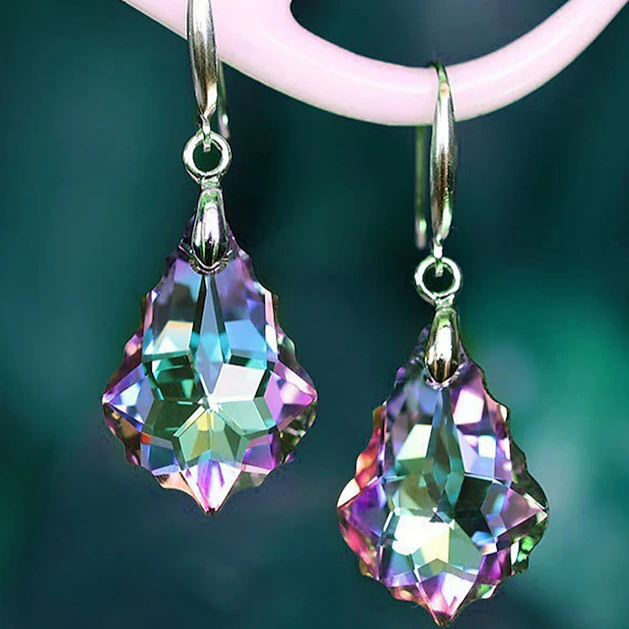 Vintage Colorful Dangling Crystal Earrings
