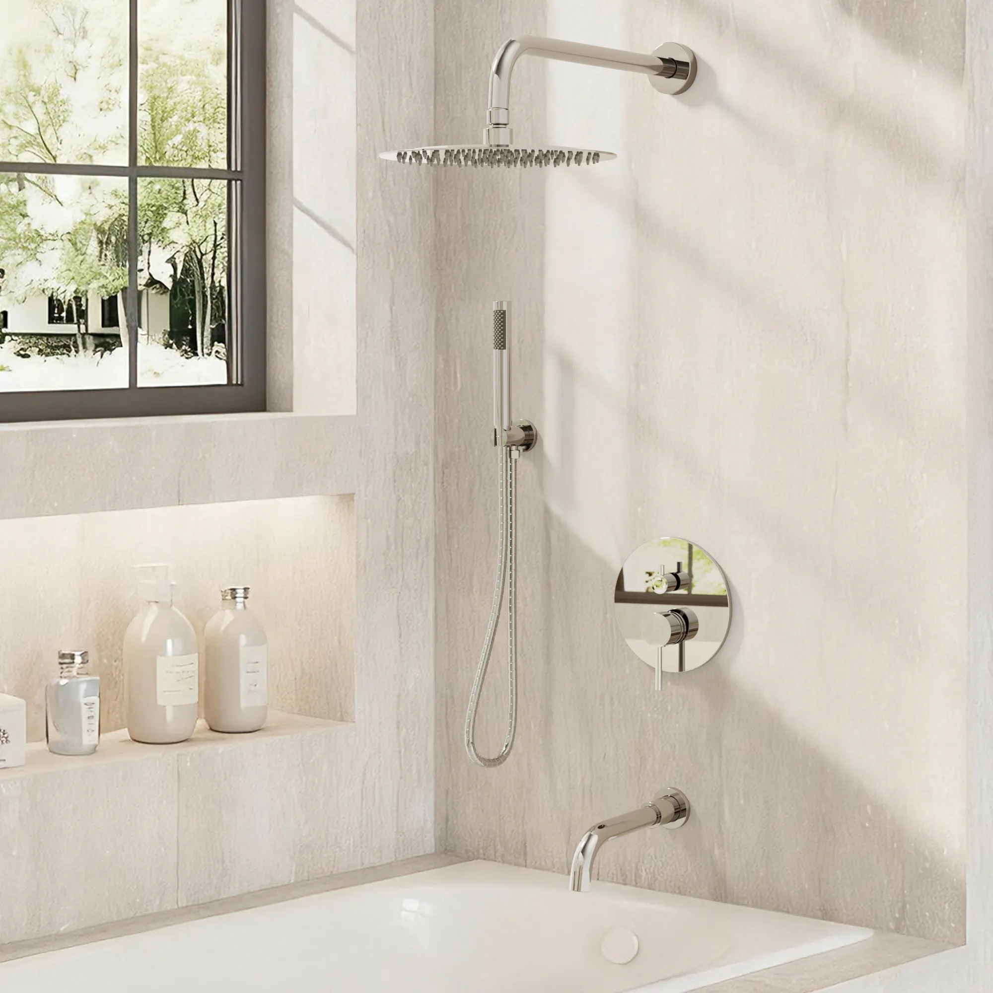 SRM6612BI-10BL YAWWALK Shower System Shower Faucet Set - Rain Shower ...