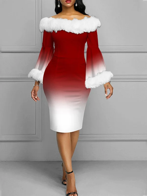 Christmas Long Sleeve Hip Dress