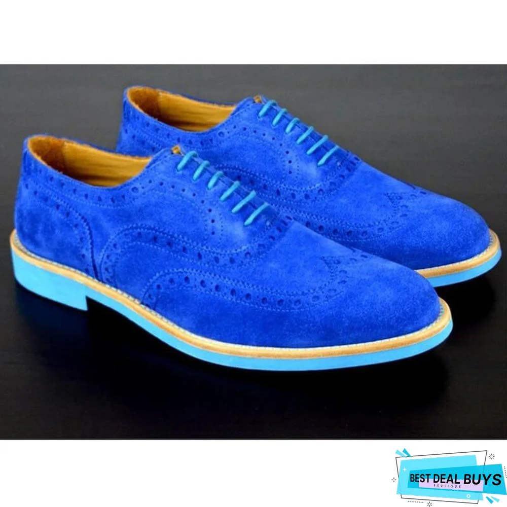 Men's Fashion Brogue Carved Suede Shoes