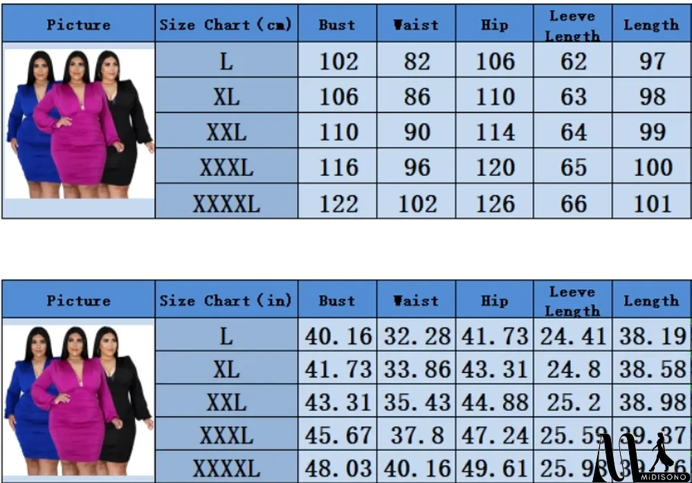 MidiSono - Autumn Plus Size Formal Purple Long Sleeve Ruched Bodycon Dress