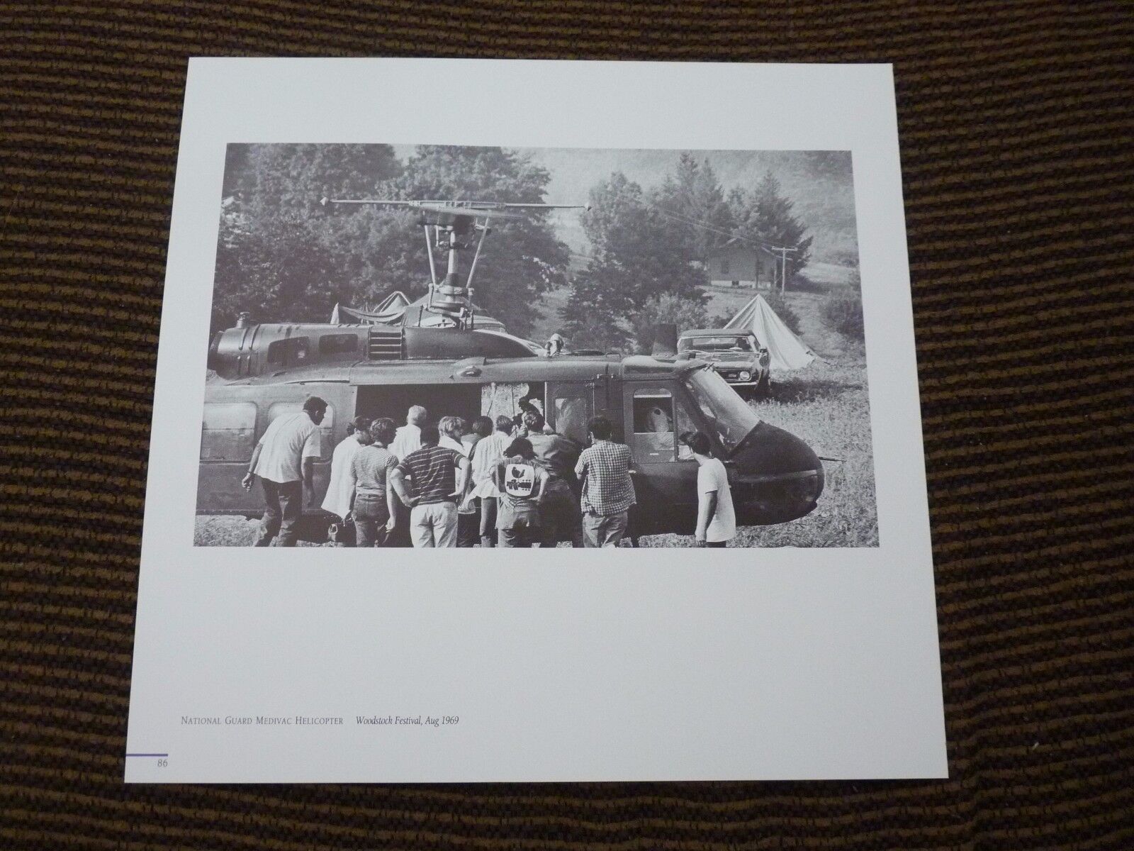 Single Page 2 Side Woodstock Natl Guard / Crowd Coffee Table Book Photo Poster painting