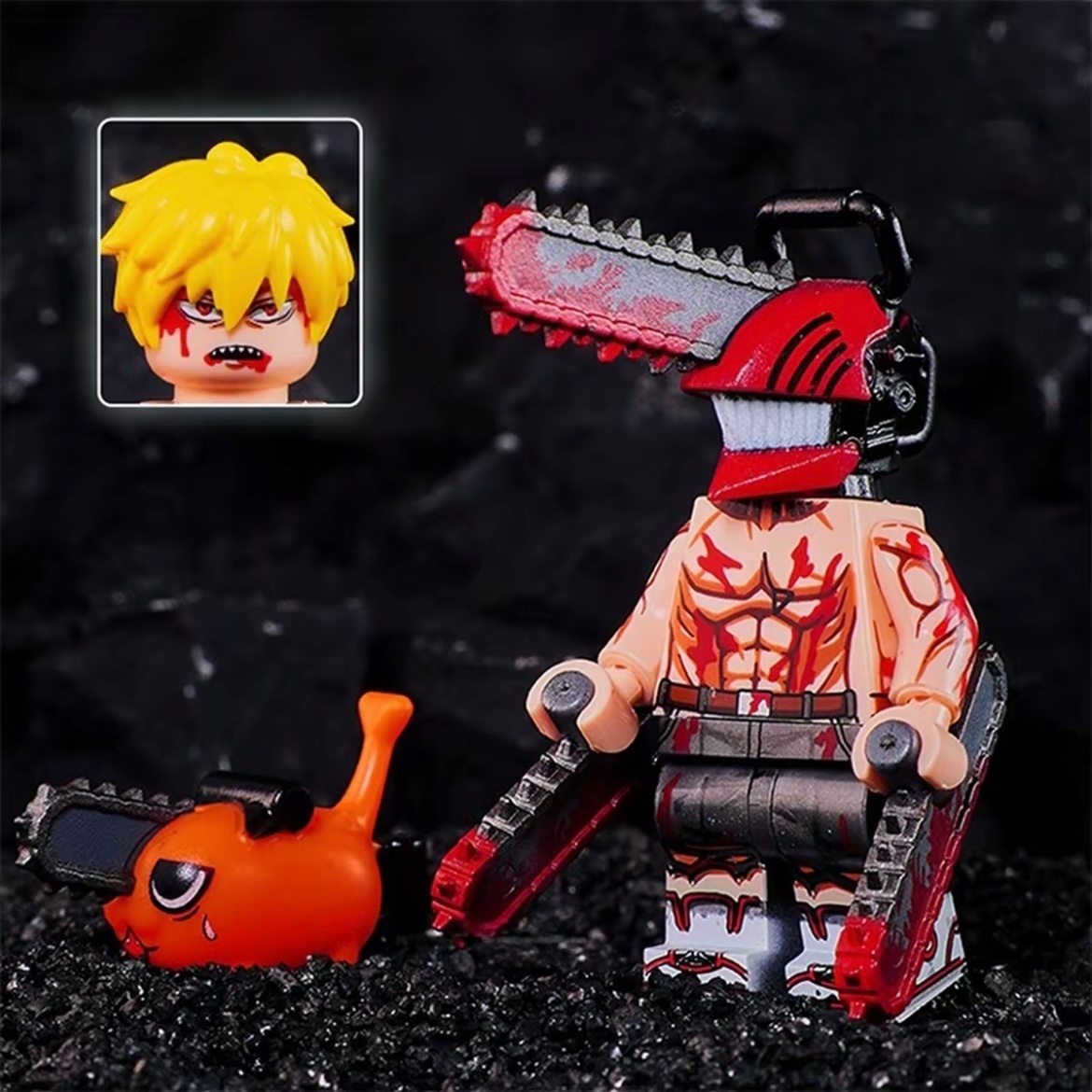 Chainsaw Man Minifigure Collection - Denji, Makima, Power & Samurai Sword Devil Building Blocks Set