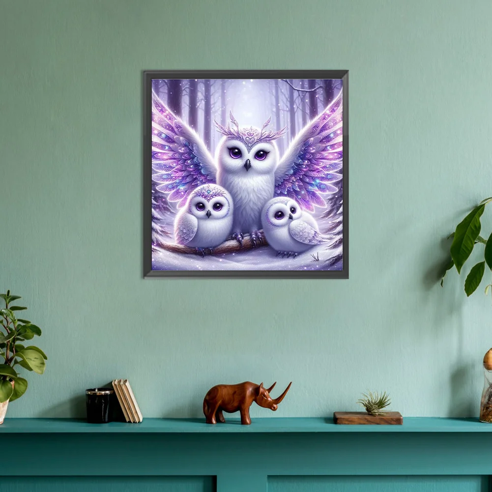 Diamond Painting - Full Round Drill - Shining Owl(Canvas|30*30cm)