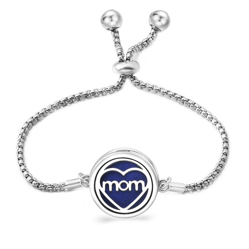 Fashion Angel Wings Aromatherapy Pendant Bracelet Essential Oil Diffuser Stainless Steel Bracelet Adjustable Women Simple