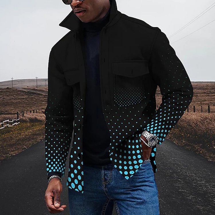 BrosWear Men's Gradient Cargo Pocket Jacket