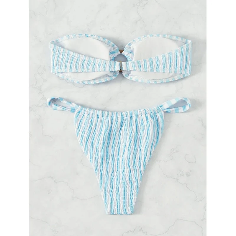 Peachtan high cut bikini set micro swimsuit women bandeau bathing suits swimwear conjunto biquinis feminino trajes de baño mujer