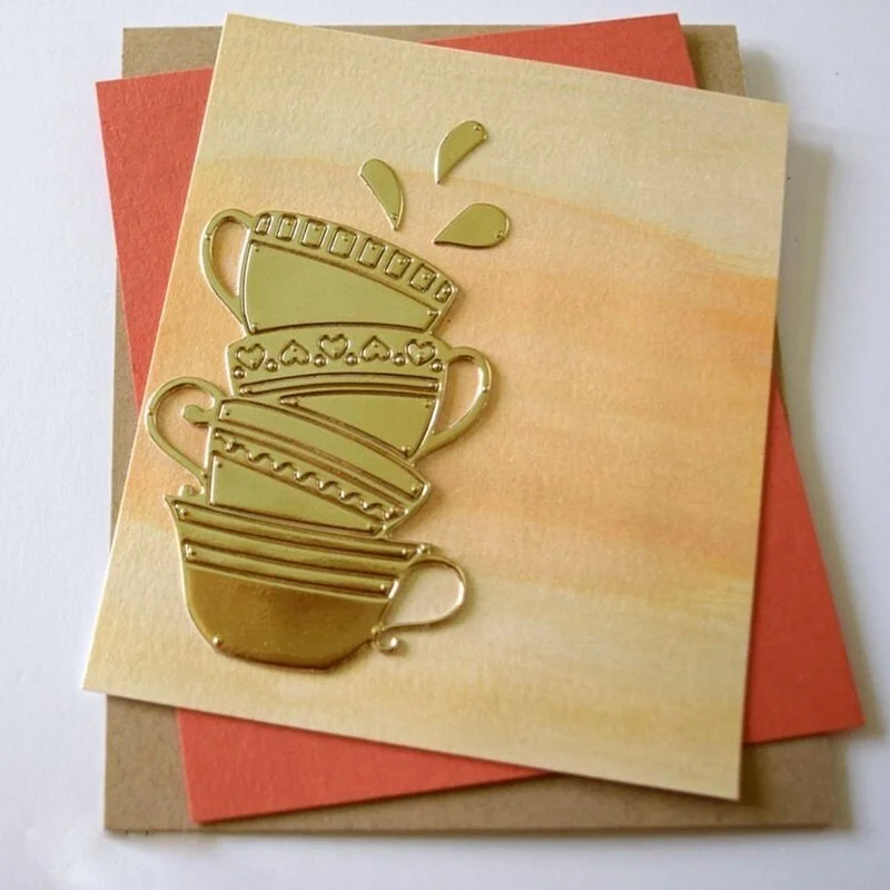 Tea Coffee Cup Metal Cutting Dies Stencils For DIY Scrapbooking Decorative Embossing Suit Paper Cards Die Cutting Template