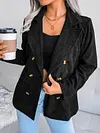 Fashion Solid Color Lapel Collar Buttoned Simple Blazers