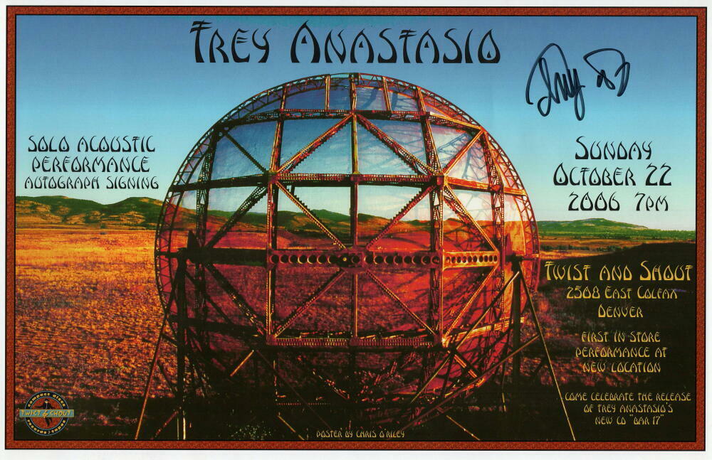 TREY ANASTASIO SIGNED AUTOGRAPH 11X17 TOUR POSTER Photo Poster painting PHISH TWIST & SHOUT 2006