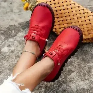 Sports 2025 Spring New Flat Shoes Comfortable Outdoor Casual Sneakers Mom Shoes Light Breathable Women's Single Shoes