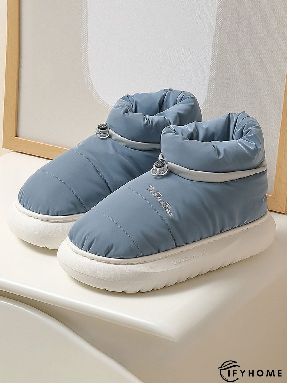 Waterproof Fabric Quilted Non Slip Lined Slipper Boots | IFYHOME