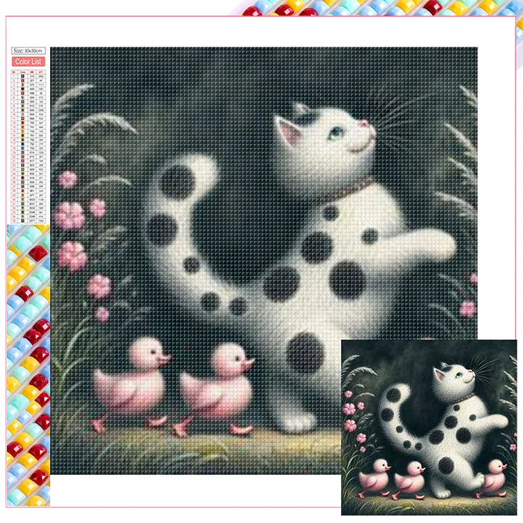 Cat 30*30CM (Canvas) Full Square Drill Diamond Painting gbfke