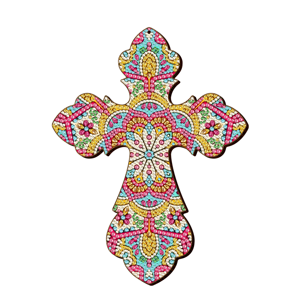 Wooden Jesus Christ Cross Pendant DIY Diamond Painting Religion Pray Decor gbfke