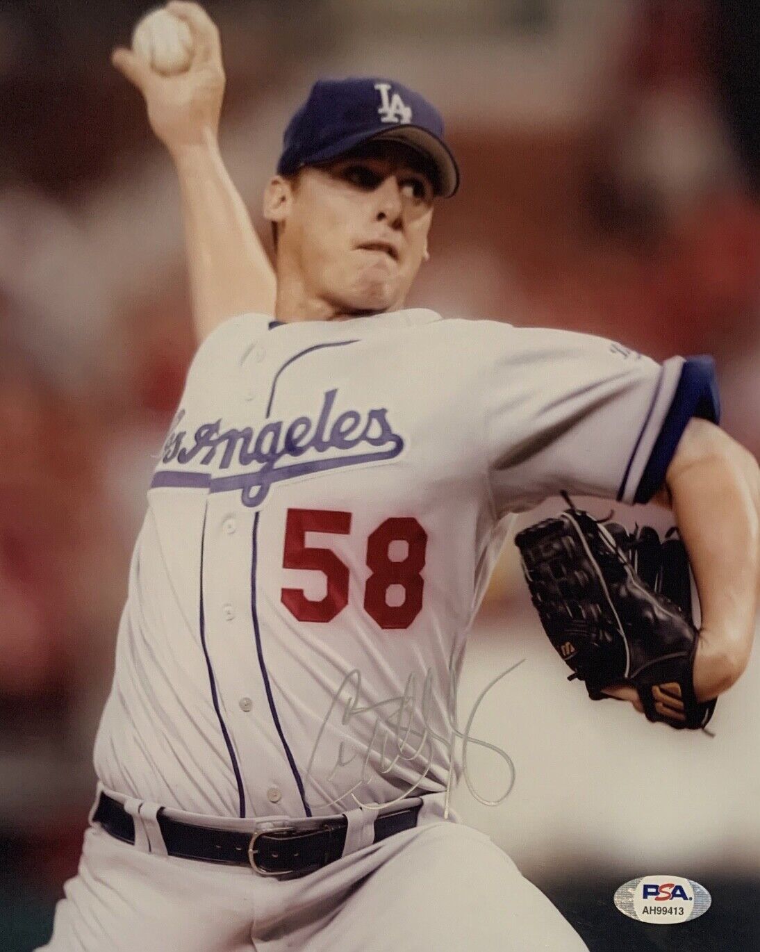 Chad Billingsley Signed L.A. Dodgers 8x10 Photo Poster painting PSA AH99413