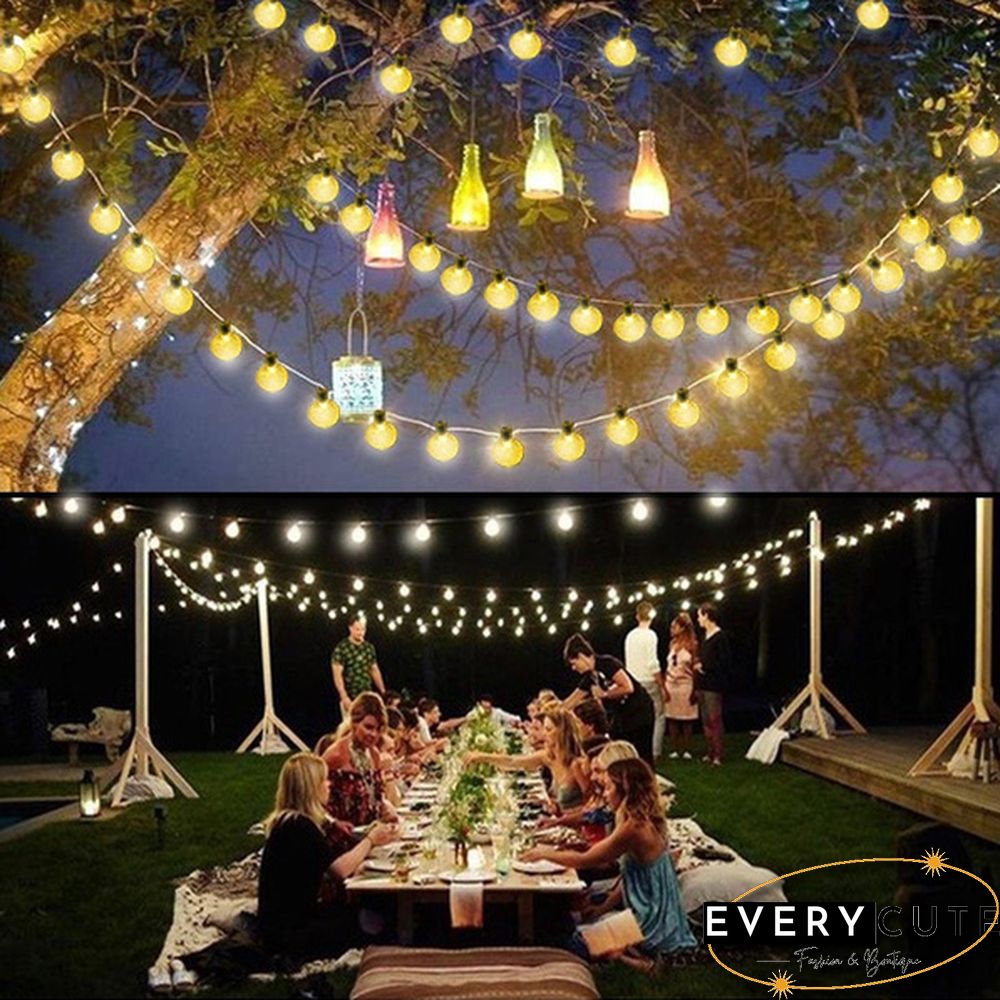 Solar String Lights Garden Outdoor String Lights Waterproof Crystal Ball Fairy Lights, Decoration Lighting for Home,Garden,Patio,Yard, Halloween,Christmas