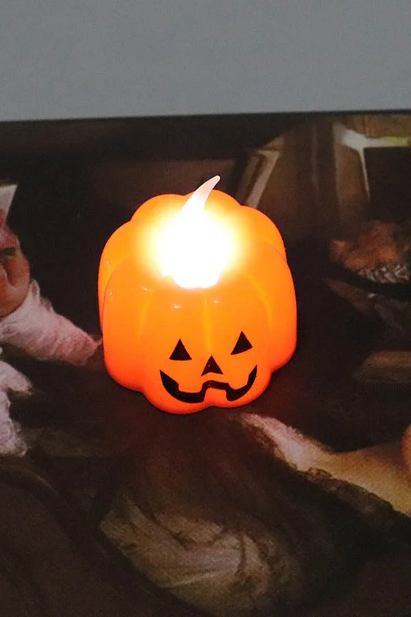 Plastic Pumpkin Candle Halloween Led Candle-elleschic