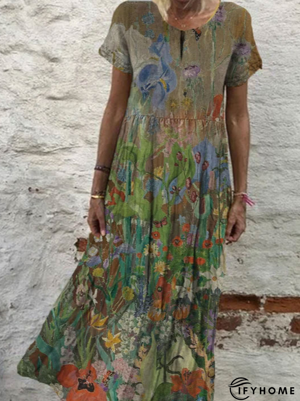 Vintage O-Neck Shift Cotton Dresses | IFYHOME