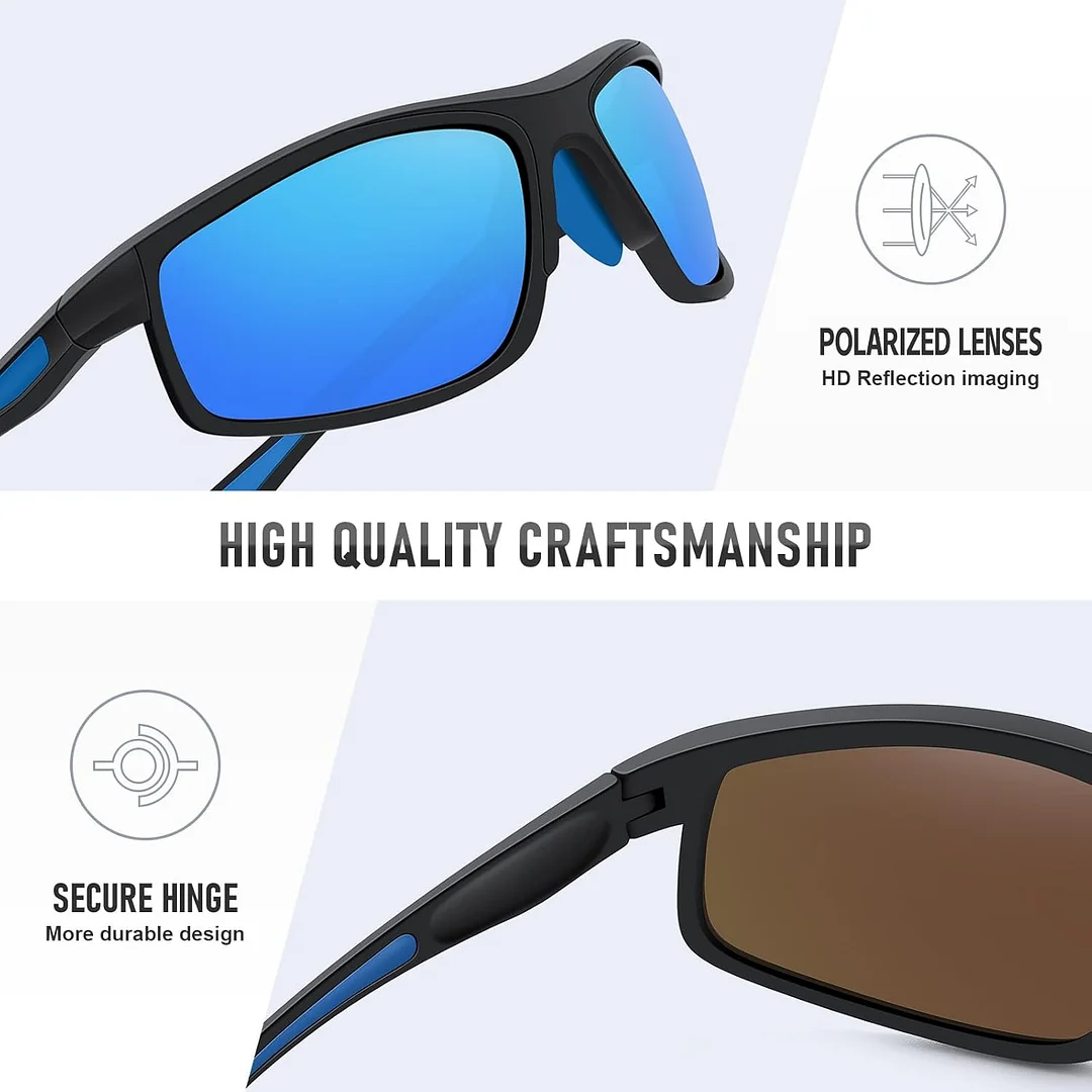 Sports Sunglasses for Men Women Polarized UV Protection Fishing Driving Cycling Bik Running Wrap Around Sun Glasses