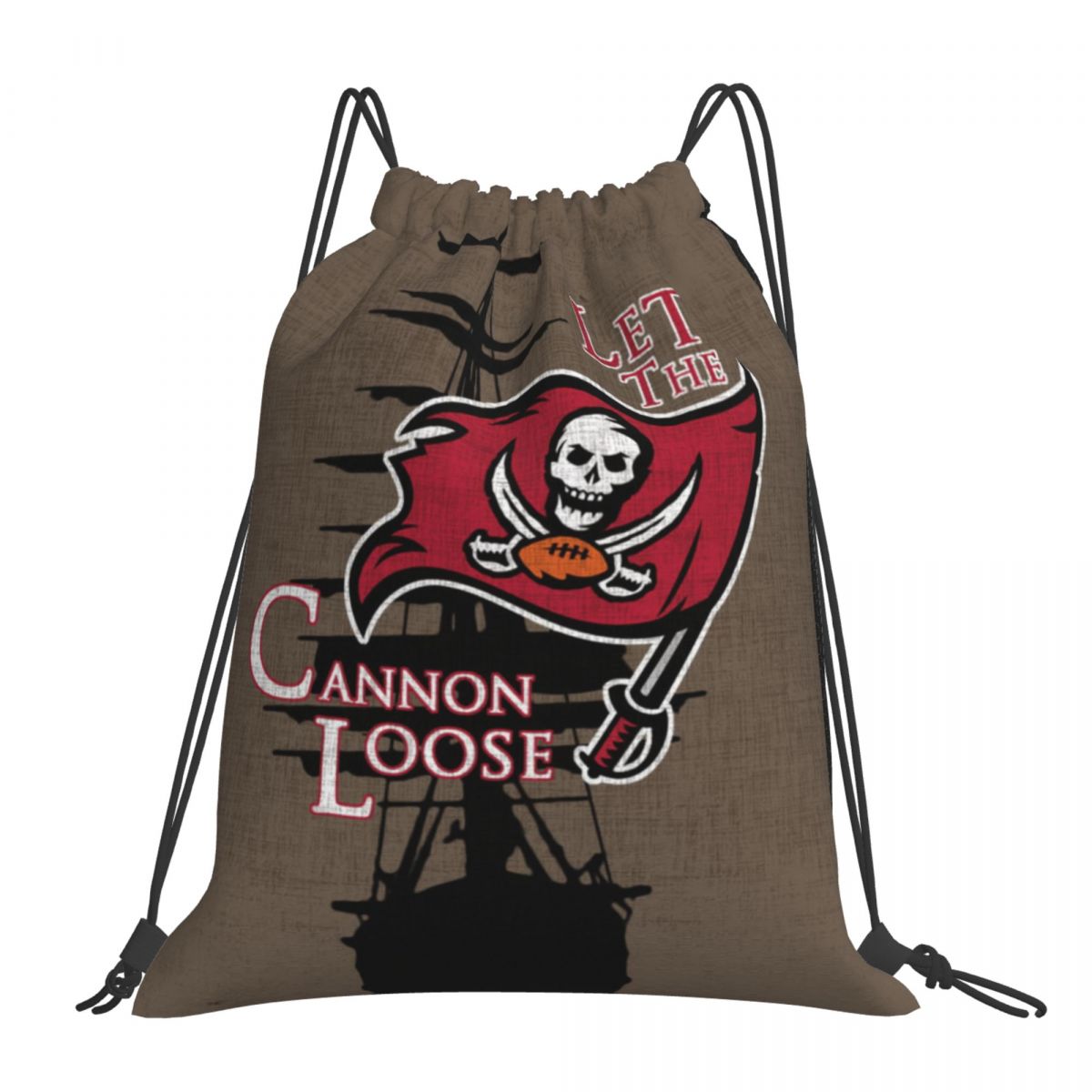 Tampa Bay Buccaneers Pirate Ship Unisex Drawstring Backpack Bag Travel Sackpack