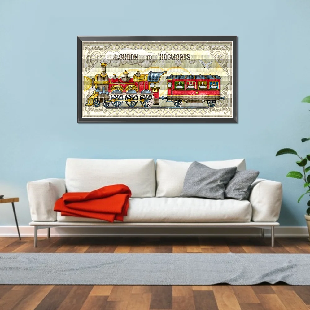 Full Counted Cross Stitch 14CT - London to Hogwarts(44*19cm)