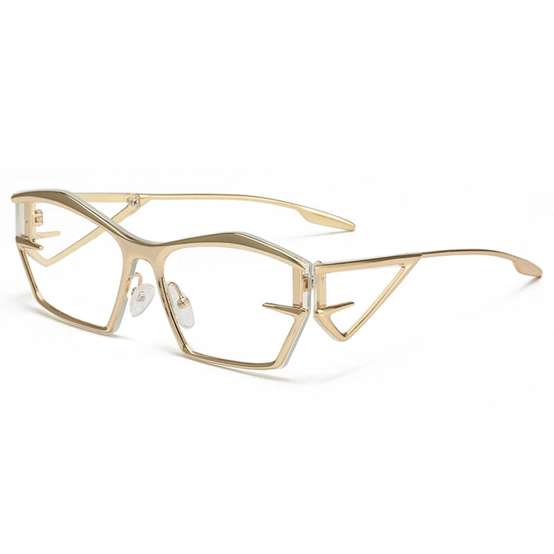 Casual Minimalist Color Block Solid Color Pc Special-Shaped Mirror Full Frame Women’s Sunglasses