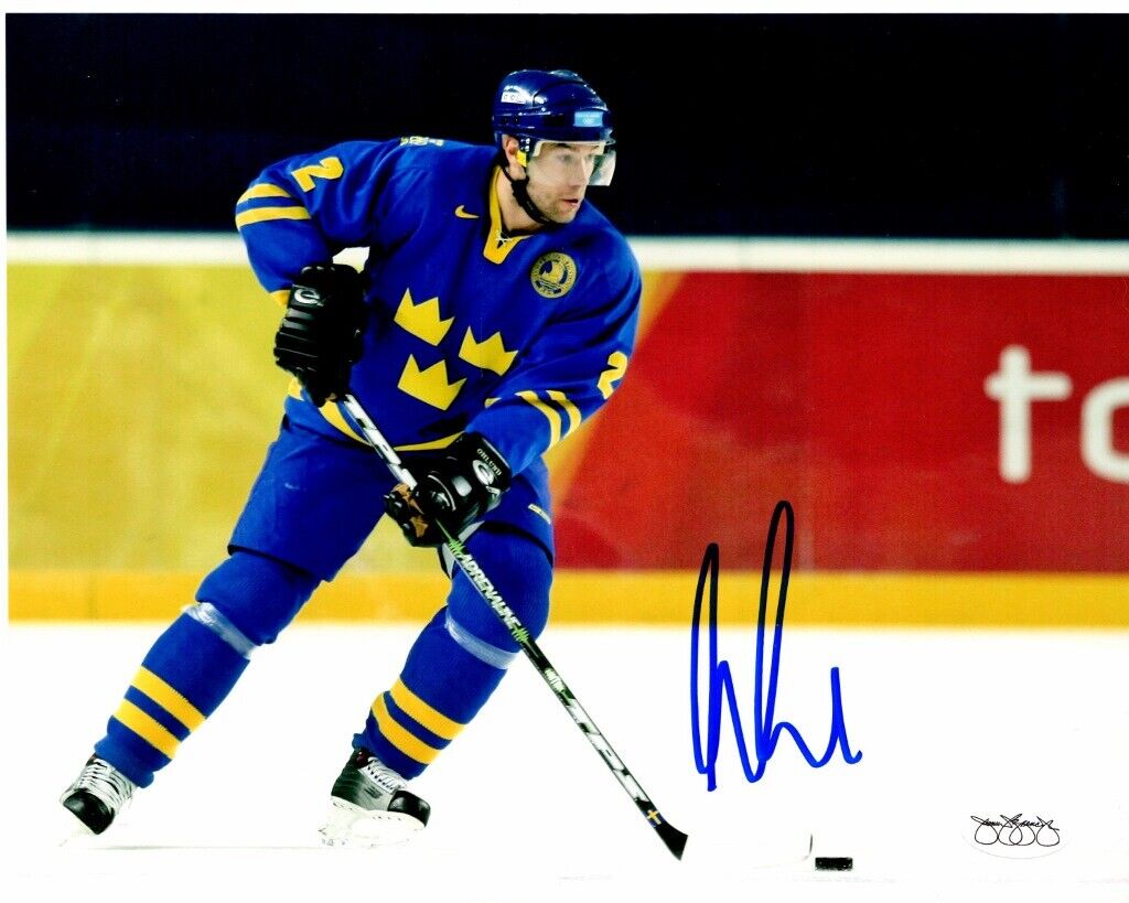 Mattias Ohlund Signed - Autographed Sweeden 8x10 Photo Poster painting - JSA Sticker of Aproval