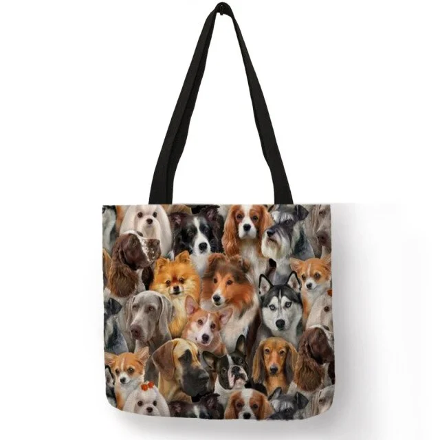 Linen Eco-friendly Tote Bag - Dog