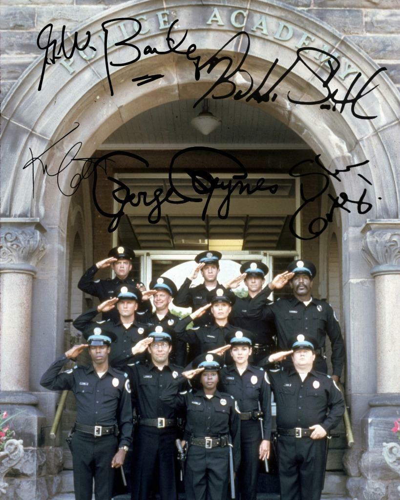 POLICE ACADEMY 1984 Guttenberg,Cattrell SIGNED AUTOGRAPHED 10 X 8