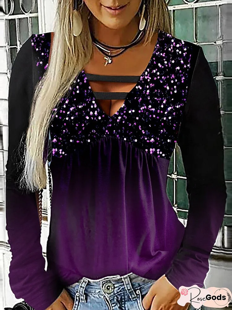 Ombre Regular Fit Party Tops