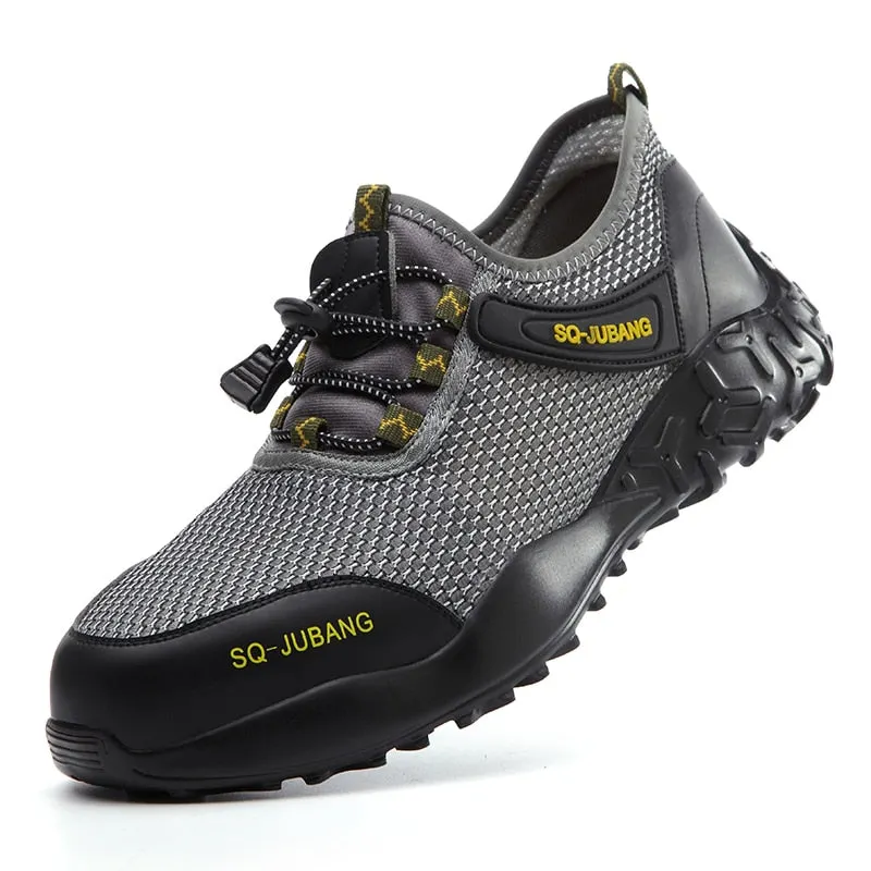 Breathable Summer Men Working Safety Shoes Steel Toecap Outdoor Fashion Work Boot Puncture-Proof Non Slip Sneakers Free Shipping