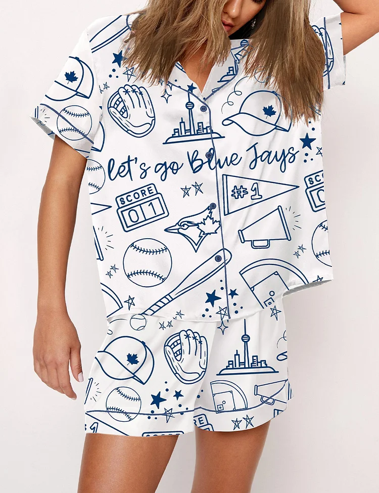Women's Let’s Go Blue Jays Toronto Baseball Pajama Set