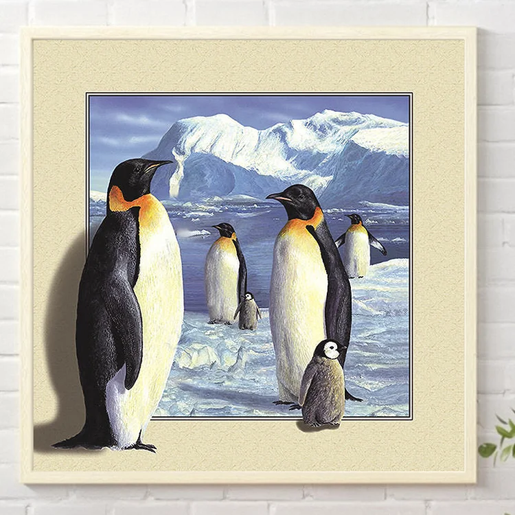 Penguin Stained Glass Diamond Painting Kit - Full Rhinestones Art