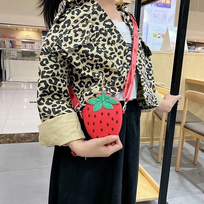 Kid’s Small Pvc Fruit Pineapple Cute Square Zipper Crossbody Bag