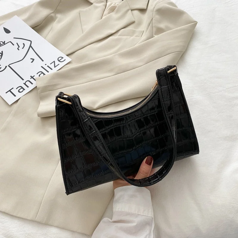 2021 Fashion Alligator Stone Leather Shoulder Sling Bag Female Luxury Handbags Women Bags Designer Day Clutches Small Handbag