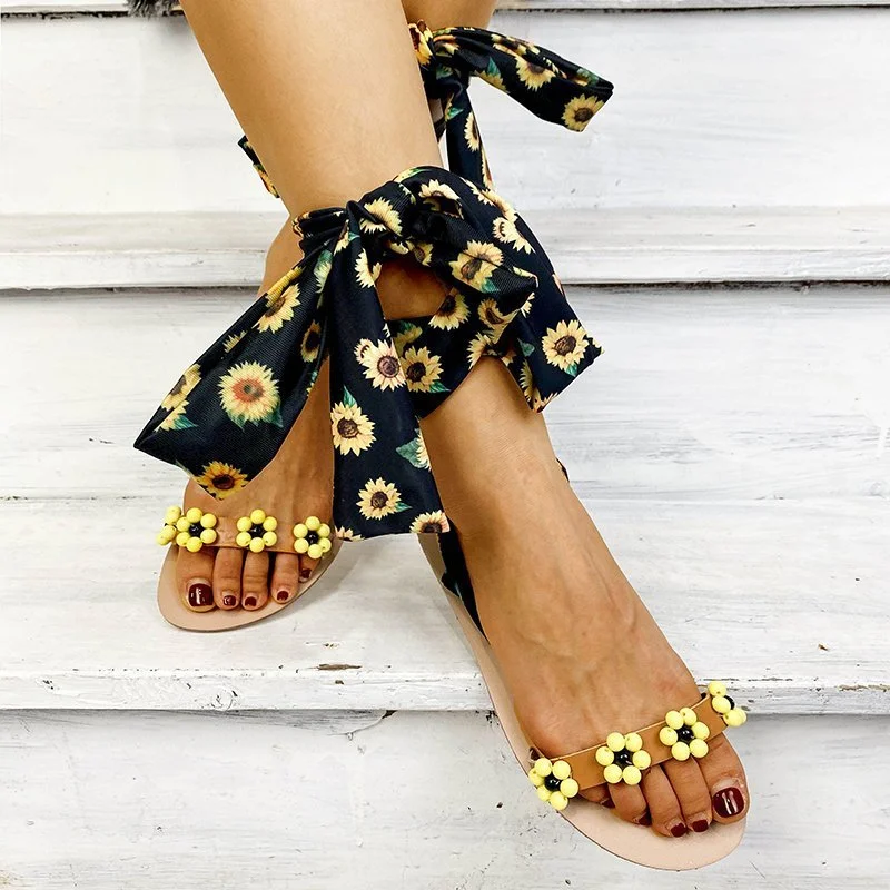 Sunflower Bandage Flat Sandals
