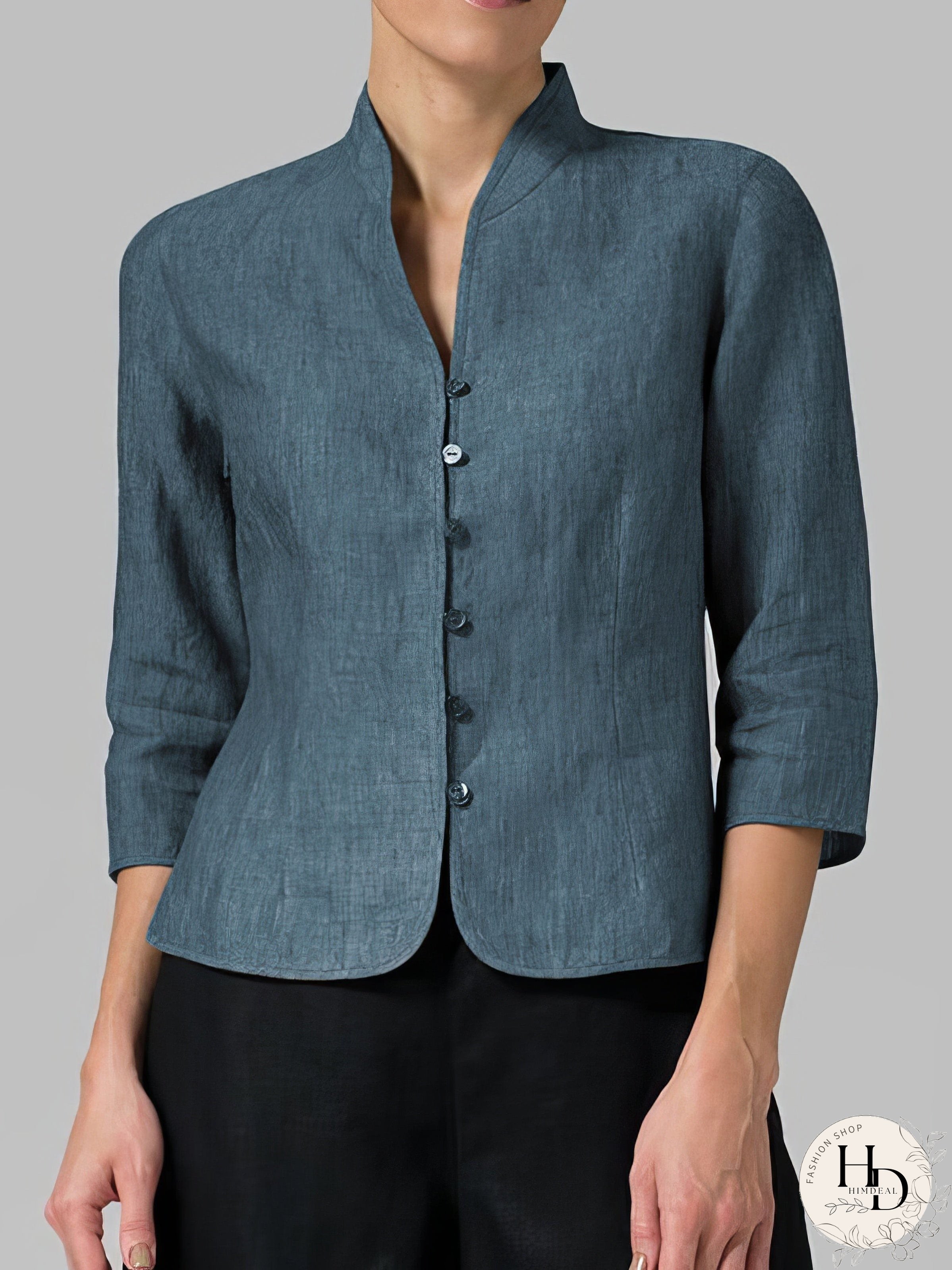 Stylish Linen and Cotton Blend Top