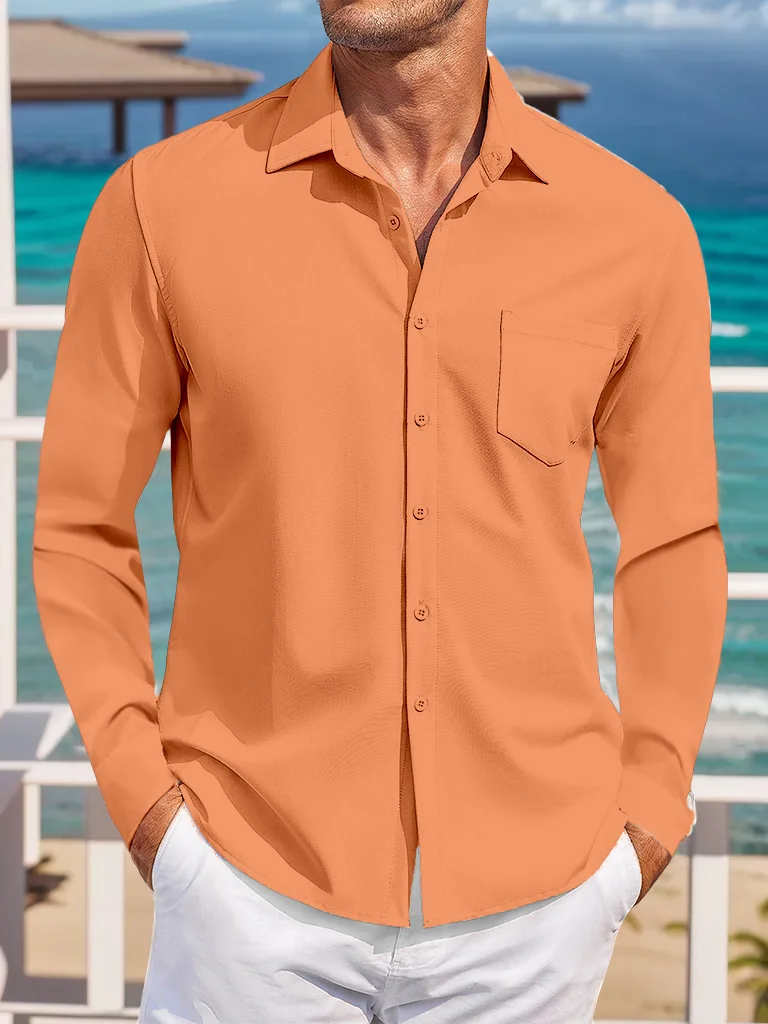 Suitmens Classic plain long sleeve shirt with pockets