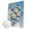 (30x40cm)DIY Pearl Painting Framed Flower Handmade Pearl Material Art Kit Living Room Decor