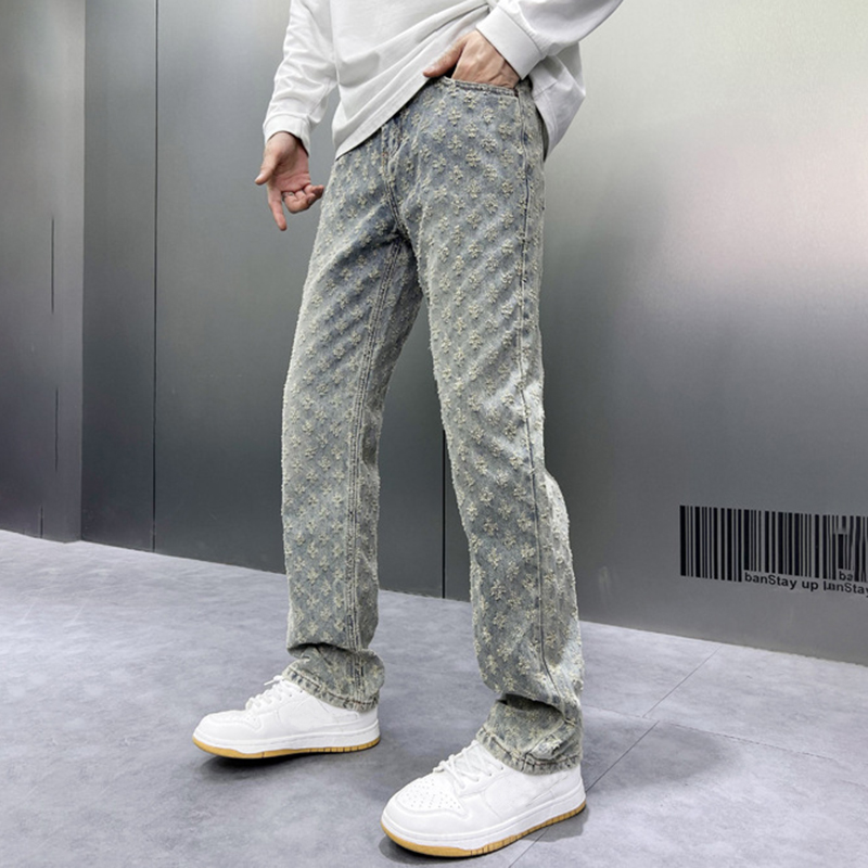 Sopula Men's Vintage Street Slim Fit Jacquard Jeans - SOPULA